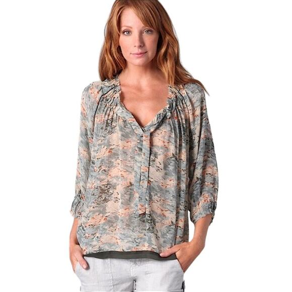 JOIE Watercolor Cloud Perry Silk Top Blouse XS - Picture 2 of 11